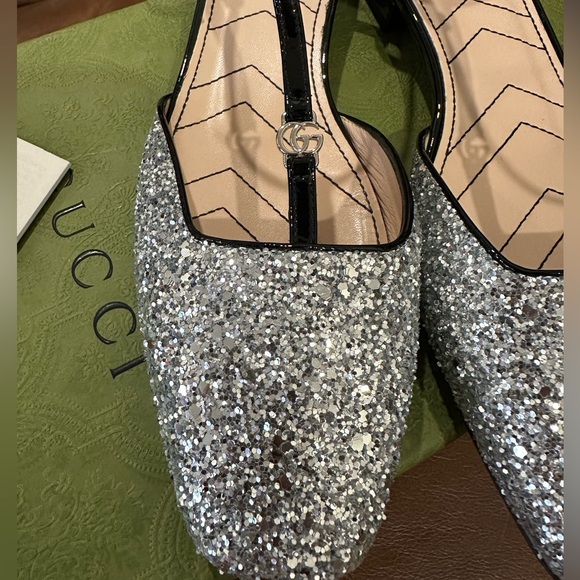Gucci Double G Glitter Ballet Flats - Picture 3 of 7